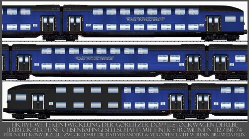 Görlitzer Waggonbau Doppelstockwagen Stromlinie LBE Lübeck Büchener Eisenbahn DoSto DAB 8 50 LTE (3)