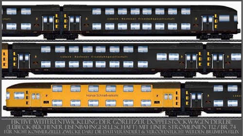 Görlitzer Waggonbau Doppelstockwagen Stromlinie LBE Lübeck Büchener Eisenbahn DoSto DAB 8 50 LTE (4)