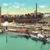 1890_Riesa_Hafen_Hafenbahn_Gleise_Guterwagen_Schiff_Industrie