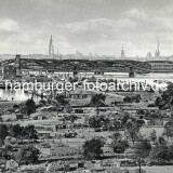 1950_Norderelbe_Veddel---Kleingarten_Elbufer-Hafenbecken_Peutehafen_Elbrucken_Panorama_Hamburg