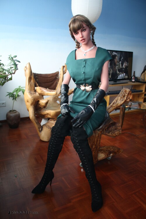 Smoooth Zelex Katy green skirt overknee boots black (0c) (2)